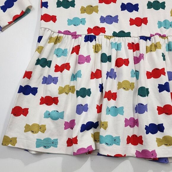 Girls Candy Wrapper Colorful Cotton Turtleneck Hanna Andersson Dress Size 6-7 - Picture 3 of 7